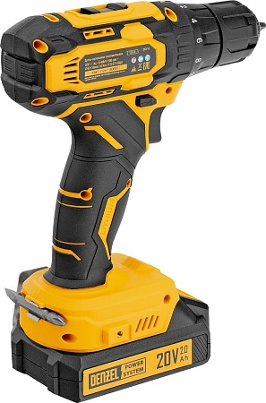 Дрель-шуруповерт Denzel CDQ-20 (с 2-мя АКБ, кейс)
