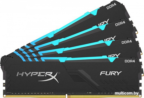 Оперативная память HyperX Fury RGB 4x16GB DDR4 PC4-25600 HX432C16FB3AK4/64