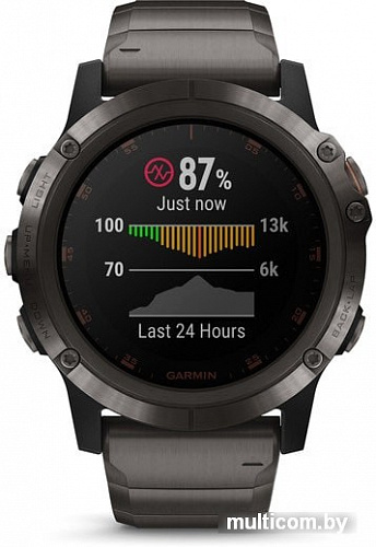 Умные часы Garmin Fenix 5X Plus Sapphire (титановый серый/титановый)