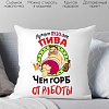Декоративная подушка Print Style Лучше пузо от пива, чем горб от работы 40x40plat55