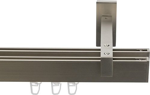 Карниз для штор Sundays Home Флэт Лайн Изи двойной (заглушка сатин 2.4 м)