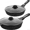 Набор сковород Elan Gallery Гармония вкуса 120134+2 (черный мрамор)