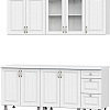 Готовая кухня SV-Мебель Прованс 2.0м МДФ без столешниц (белый/белый текстурный/белый текстурный)