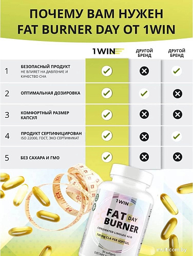Аминокислоты 1WIN Fat Burner Day (30 капсул)