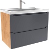 ЗОВ Тумба с умывальником Эридан 60 (графит мат/дуб)