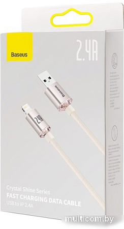 Кабель Baseus Crystal Shine USB Type-A - Lightning (1.2 м, розовый)