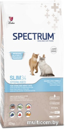 Сухой корм для кошек Spectrum Slim 34 c курицей 12 кг