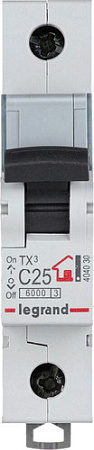 Выключатель автоматический Legrand TX3 1P C 25A 6кА 1M 404030