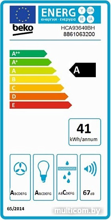 Кухонная вытяжка BEKO HCA 93640 BH