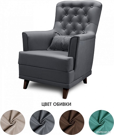 Интерьерное кресло Mio Tesoro Каприз (Velutto 32/шоколад)