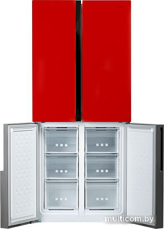 Четырёхдверный холодильник CENTEK CT-1750 Red
