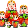 Развивающая игра Брестская Матрешка В сарафане с клубникой (набор 5 шт)