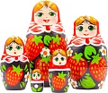Развивающая игра Брестская Матрешка В сарафане с клубникой (набор 5 шт)