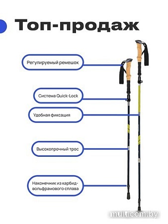Палки для скандинавской ходьбы RoadLike Compact 401169 (желтый)