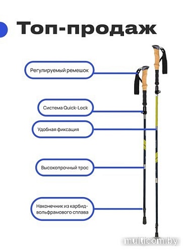 Палки для скандинавской ходьбы RoadLike Compact 401169 (желтый)
