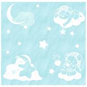 Полотенце Нордтекс Облачко Мишки на облачке МХ42 100x100 (нежно-бирюзовый/белый)