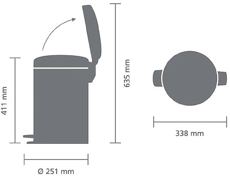 Brabantia Pedal Bin NewIcon 12 л (мятный металлик)