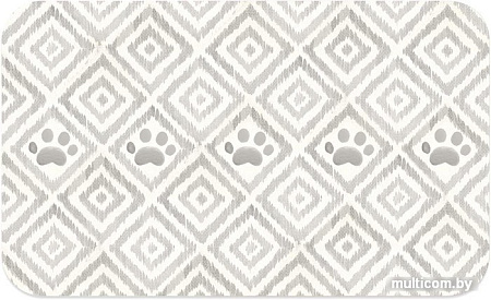 Коврик под миску TarHong Paw Ikat (бежевый с лапками)