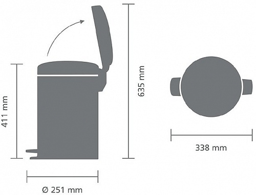 Brabantia Pedal Bin NewIcon 12 л (мятный металлик)