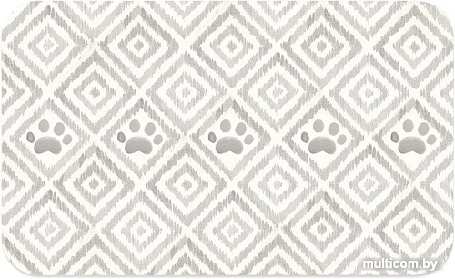 Коврик под миску TarHong Paw Ikat (бежевый с лапками)