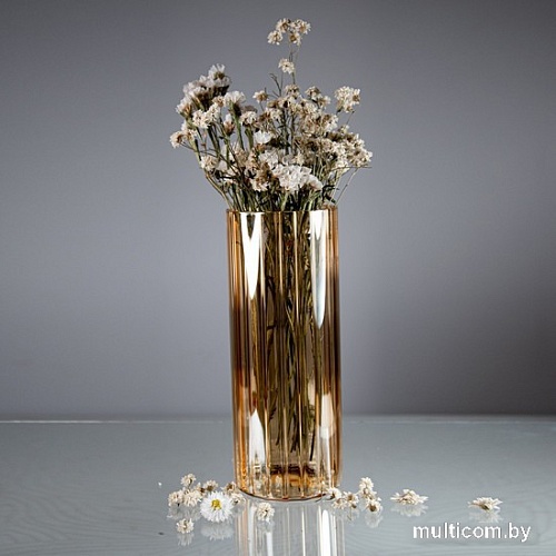 Ваза Элетех Тубо 8x20 4840900079 (рифленый янтарный)