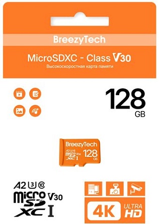 Карта памяти BreezyTech Ultra microSDXC Class 10/A2/V30 128GB (без адаптера)