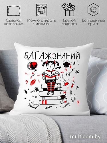 Декоративная подушка Print Style Багаж знаний 40x40plat9
