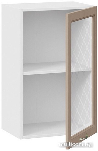 Шкаф навесной Трия Бьянка 1В45С (белый/дуб кофе)