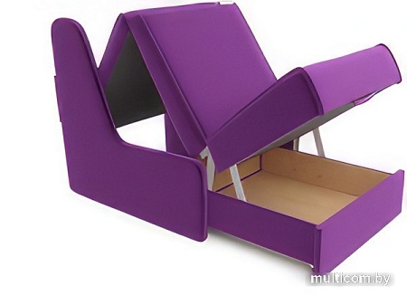 Кресло-кровать Мебель-АРС Аккорд №2 (микровельвет, фиолетовый)