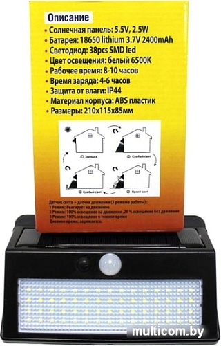 Уличный настенный светильник WMC Tools RK-SWC5010-PIR