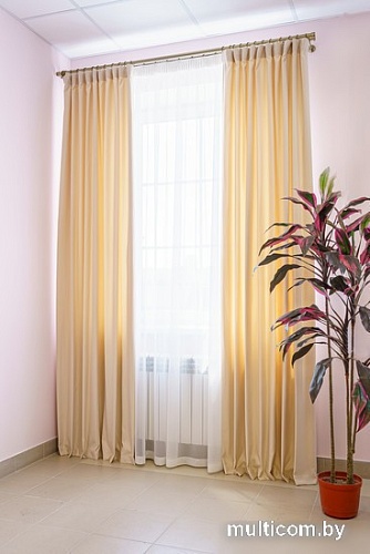 Комплект штор Decoretto Нубук светлый крем НСК-K2 3.75x2.6 м (кремовый, 2 шт)