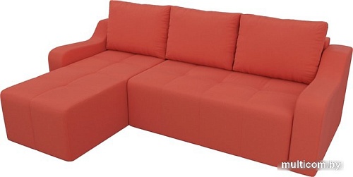 Угловой диван Mebelico Элида угловой 108679 (левый, микровельвет, коралловый)