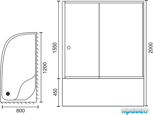 Душевой уголок Royal Bath RB8120BK-T-R 120x80