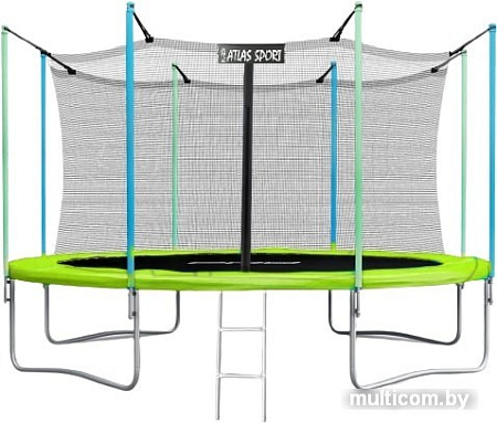 Батут Atlas Sport 374 см - 12ft (с лестницей, зеленый)