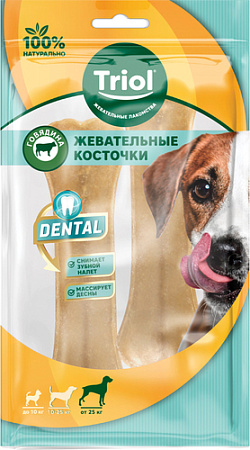 Лакомство для собак Triol Косточки жевательные Dental 16 см (160-170 г)