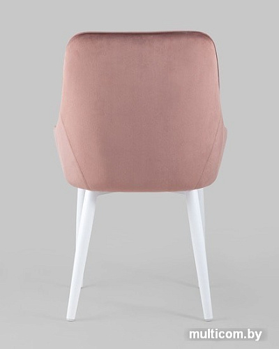 Стул Stool Group Диана велюр (пыльно-розовый) ножки белые