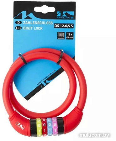 Велозамок M-Wave DS 12.6.5 S (красный)