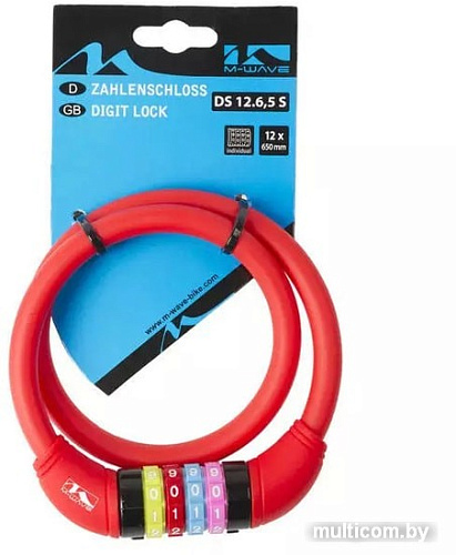 Велозамок M-Wave DS 12.6.5 S (красный)