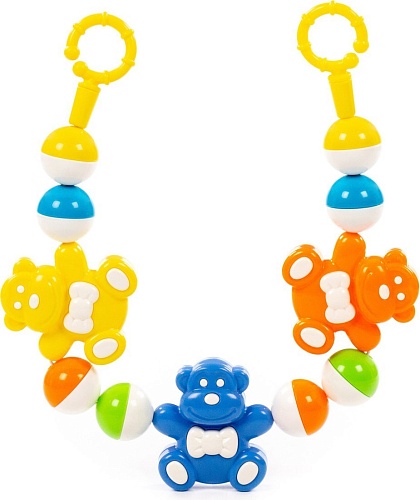 Погремушка Полесье Смешные обезьянки 24484 (оранжевый/синий/желтый)