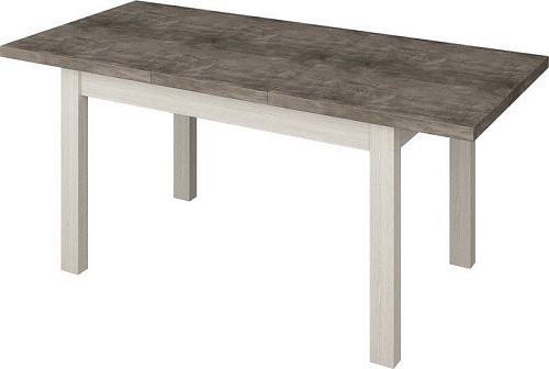 Кухонный стол Senira Кастусь 110-145x70 (бетон/белый)