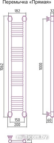 Полотенцесушитель Сунержа Богема+ 1000x150 00-0220-1015