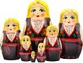 Развивающая игра Брестская Матрешка Девушка в норвежском традиционном костюме (набор 7 шт)