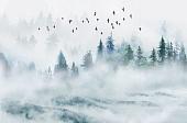 Фотообои ФабрикаФресок Светлый туманный лес 012465 (400x265)