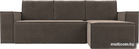Угловой диван Mebelico Куба угловой 108647 (правый, БНП, велюр, коричневый)