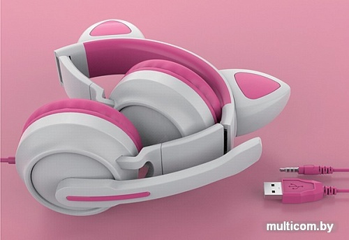 Наушники QUMO Game Cat (белый/розовый)