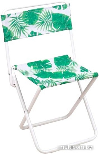 Стул Nika походный со спинкой ПС2/1 (с тропическими листьями светлый)