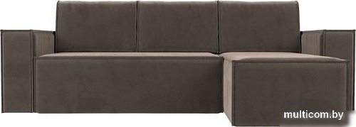 Угловой диван Mebelico Куба угловой 108647 (правый, БНП, велюр, коричневый)