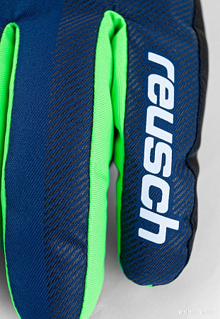 Горнолыжные перчатки Reusch Duke R-Tex Xt Junior 6261212-7712 (р-р 5.5, Black/Dress Blue/Green)