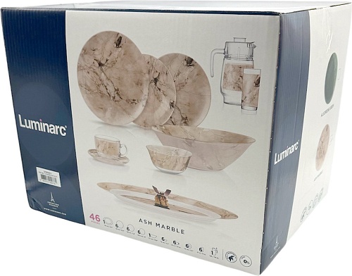 Столовый сервиз Luminarc Ash Marble V8583 (46пр)