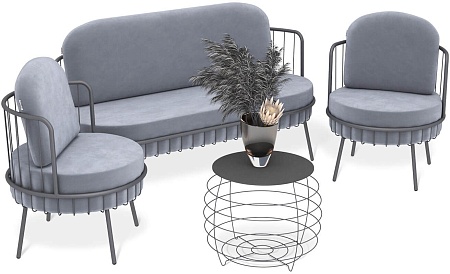 Диван Sheffilton SHT-DS286 (стальной серый/каттара/графит муар)